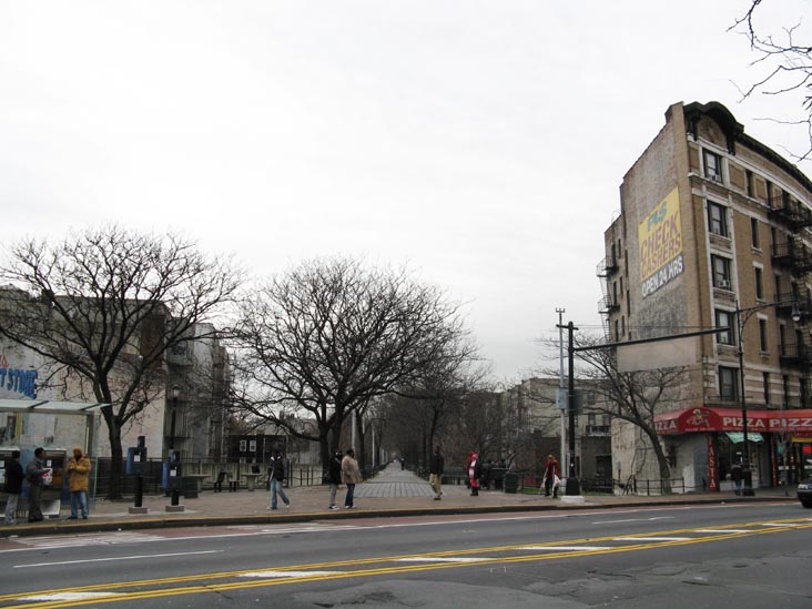 Looking South Down Aqueduct Walk From West Fordham Road, Fordham, The Bronx