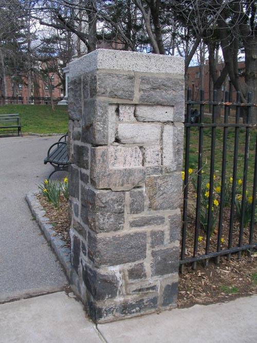 Gatepost, 227th Street and Independence Avenue, Henry Hudson Park, Riverdale, The Bronx