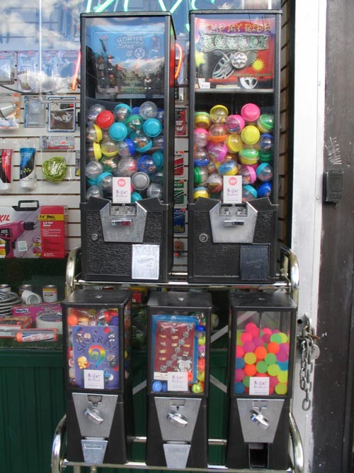 Gumball Machines in front of Katonah Hardware & Houseware, 4306 Katonah Avenue, Woodlawn, The Bronx
