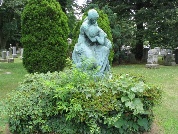 Piccirilli Brothers Gravesite; Bronze Sculpture is Detail from the Maine Monument, Woodlawn Cemetery, The Bronx