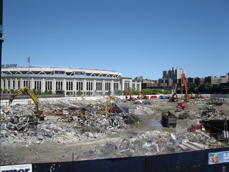 Old Yankee Stadium Demolition From Metro-North Station Pedestrian Bridge, The Bronx, April 29, 2010