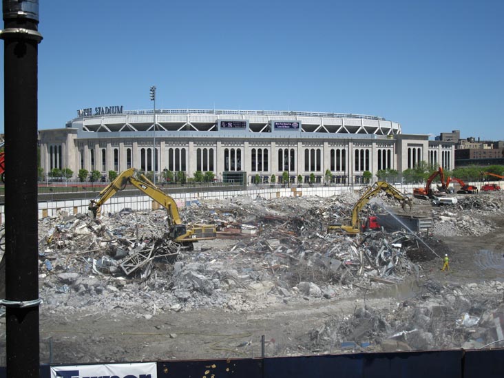 Old Yankee Stadium Demolition From Metro-North Station Pedestrian Bridge, The Bronx, April 29, 2010
