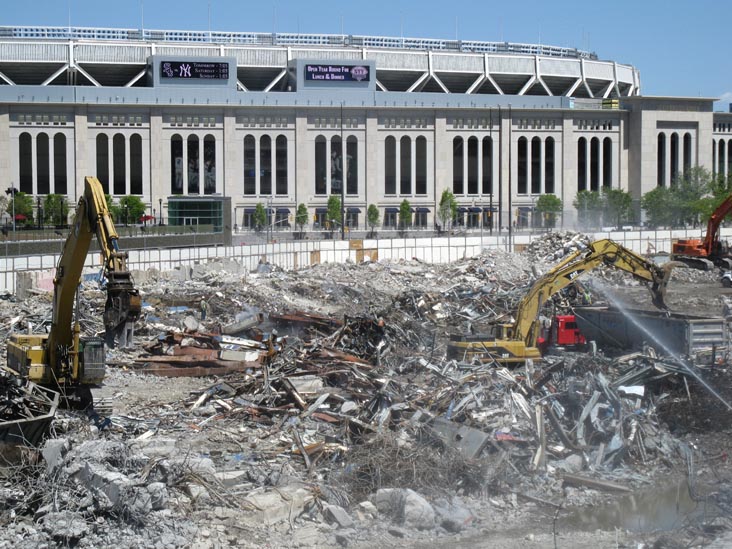 Old Yankee Stadium Demolition From Metro-North Station Pedestrian Bridge, The Bronx, April 29, 2010