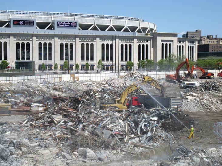 Old Yankee Stadium Demolition From Metro-North Station Pedestrian Bridge, The Bronx, April 29, 2010