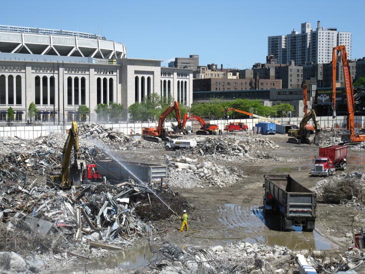 Old Yankee Stadium Demolition From Metro-North Station Pedestrian Bridge, The Bronx, April 29, 2010