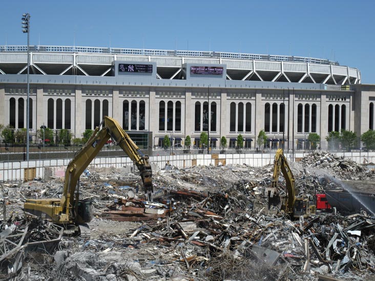 Old Yankee Stadium Demolition From Metro-North Station Pedestrian Bridge, The Bronx, April 29, 2010