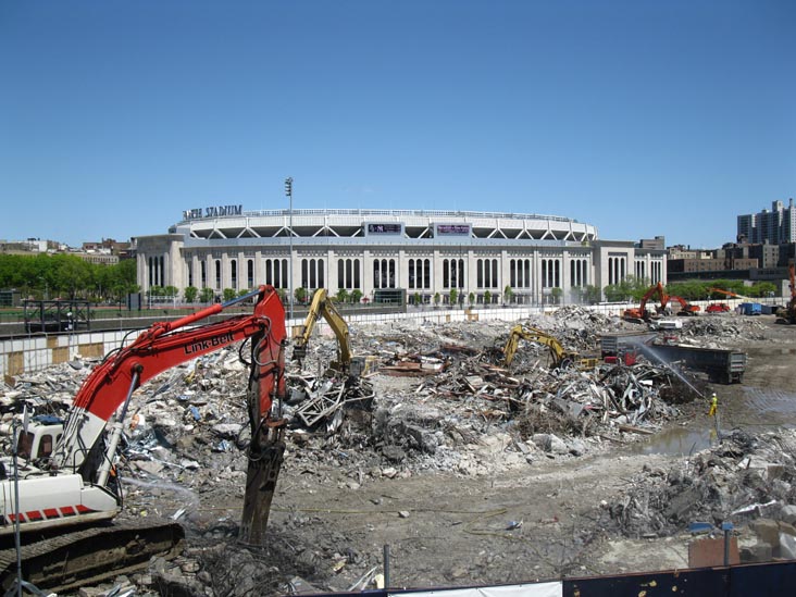 Old Yankee Stadium Demolition From Metro-North Station Pedestrian Bridge, The Bronx, April 29, 2010