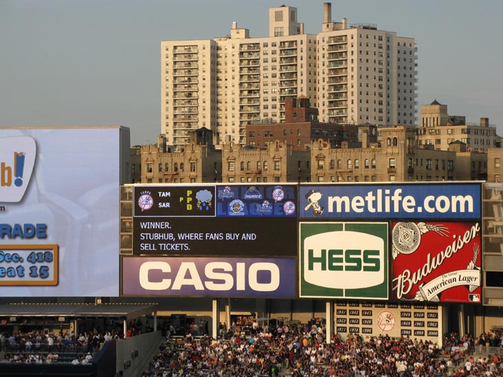 Right Field Bleachers From Terrace Suite Section 319, New York Yankees vs. Seattle Mariners, Yankee Stadium, The Bronx, July 1, 2009