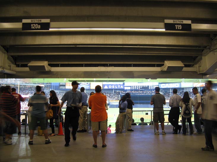 Field Level Concourse At Section 119, New York Yankees vs. Seattle Mariners, Yankee Stadium, The Bronx, July 1, 2009
