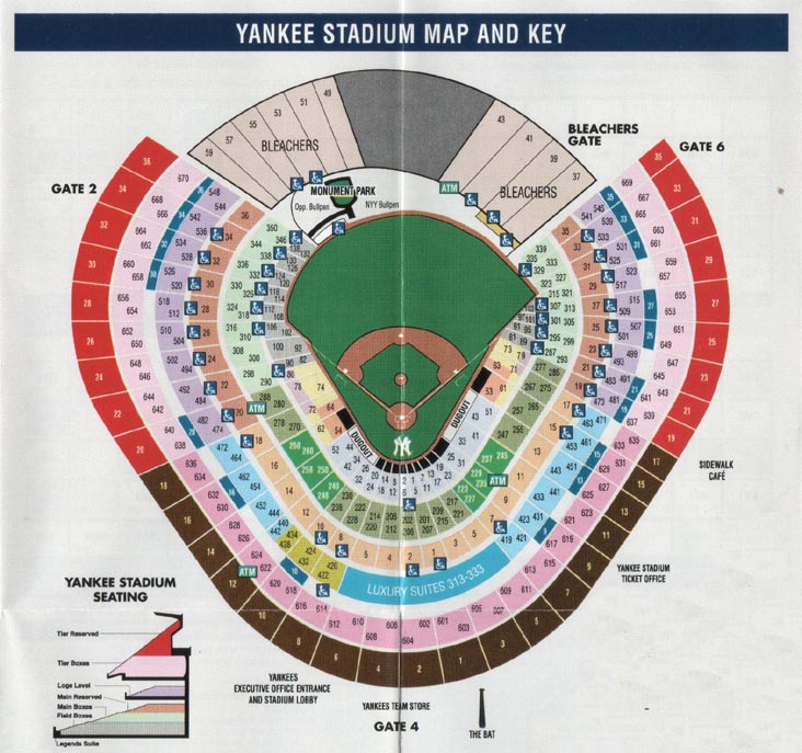 Stadium Map, Yankees 2008 Official Pocket Schedule