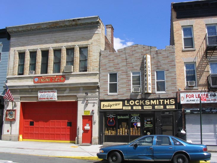 Engine 242 and Bridgeview Locksmiths, 9221 Fifth Avenue, Bay Ridge, Brooklyn