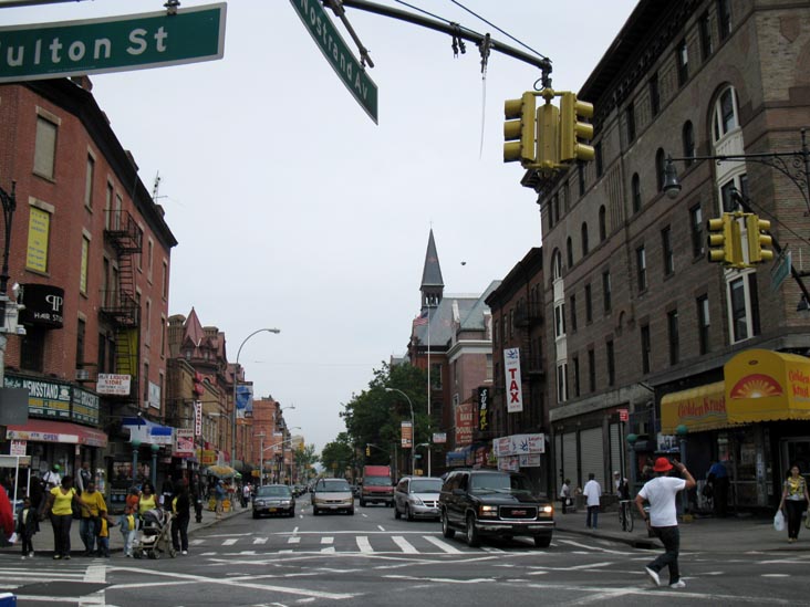Looking North Up Nostrand Avenue From Fulton Street, Bedford-Stuyvesant, Brooklyn