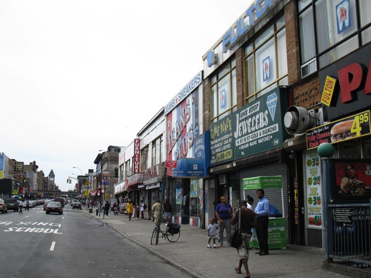 Looking South Down Nostrand Avenue From Fulton Street, Bedford-Stuyvesant, Brooklyn