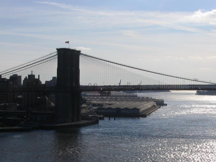 Brooklyn Bridge and Brooklyn Piers From Manhattan Bridge, February 22, 2004