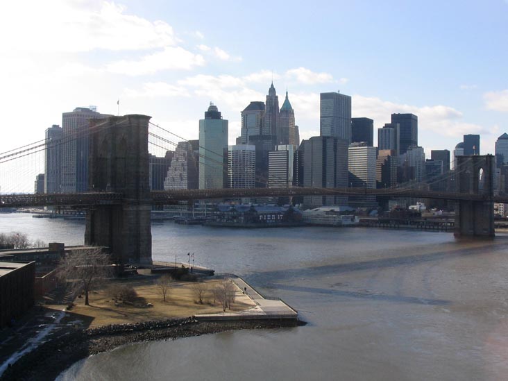 Brooklyn Bridge Park and Lower Manhattan From Manhattan Bridge, February 22, 2004