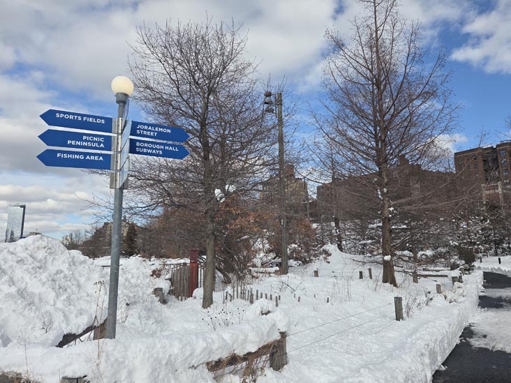 Greenway, Pier 5 Uplands, Brooklyn Bridge Park, Brooklyn, February 24, 2026