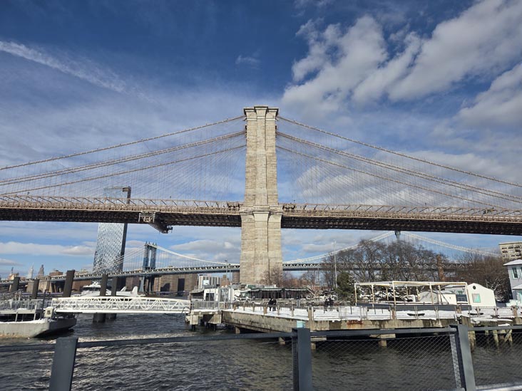 View Toward Fulton Ferry Landing and Brooklyn Bridge From Pier 1, Brooklyn Bridge Park, Brooklyn, February 24, 2026