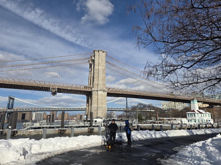 View Toward Fulton Ferry Landing and Brooklyn Bridge From Pier 1, Brooklyn Bridge Park, Brooklyn, February 24, 2026
