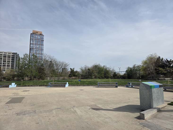 Picnic Tables, Liberty Lawn, Pier 6, Brooklyn Bridge Park, Brooklyn, April 16, 2026