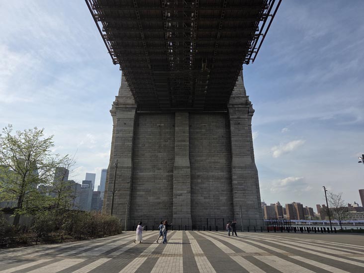Brooklyn Bridge, Roebling Plaza, Brooklyn Bridge Park, Brooklyn, April 16, 2026
