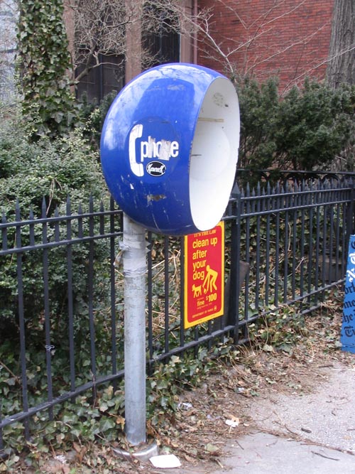Public Phone, Columbia Heights at Pierrepont Street, Brooklyn Heights, Brooklyn, February 21, 2004