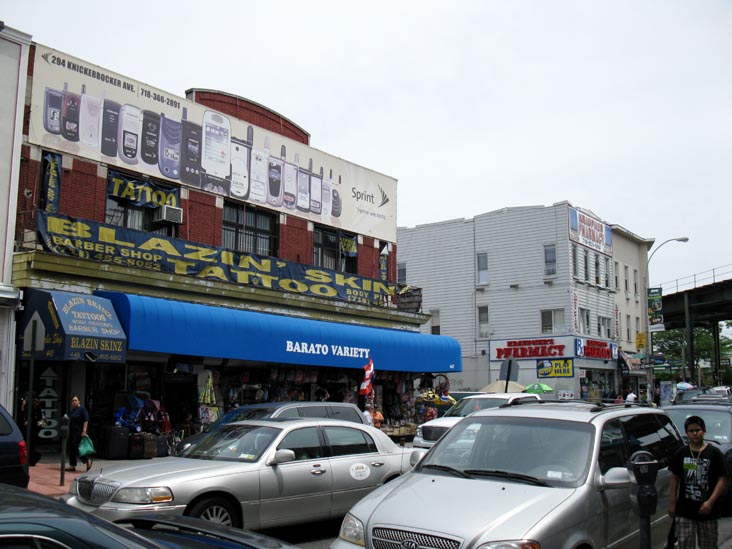 North Side of Knickerbocker Avenue at Greene Avenue, Bushwick, Brooklyn