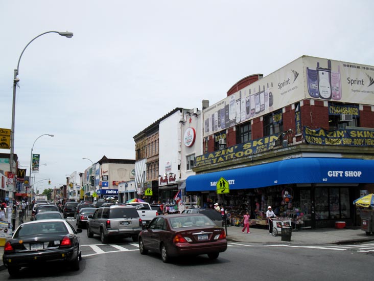 Looking West Down Knickerbocker Avenue From Greene Avenue, Bushwick, Brooklyn