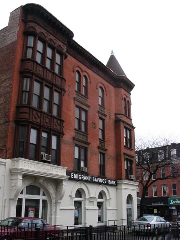 Emigrant Savings Bank, Clinton Avenue and Myrtle Avenue, SW Corner, Clinton Hill, Brooklyn