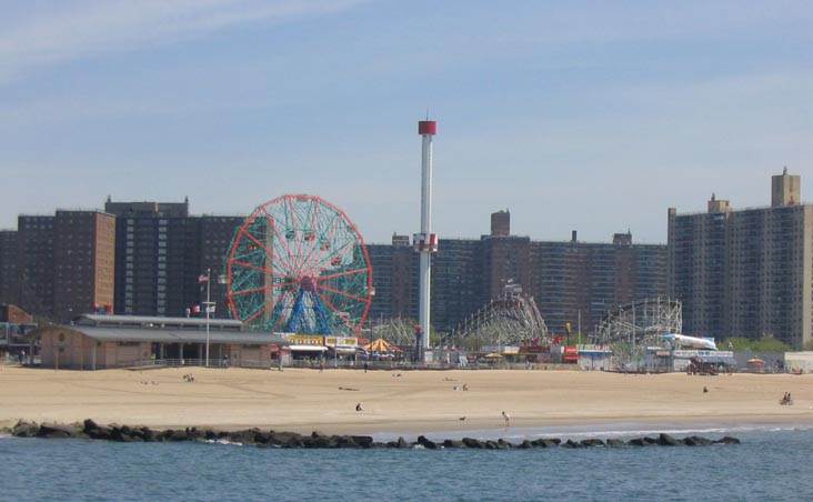 Amusement Parks from the Pier, Coney Island, Brooklyn, May 20, 2004