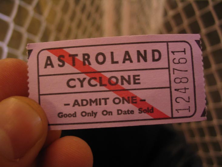 Ticket, Cyclone, Coney Island, Brooklyn, June 20, 2006