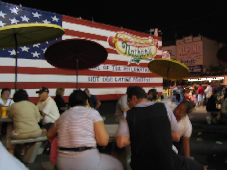 Eating Area outside of Nathan's, Coney Island, Brooklyn, July 10, 2004