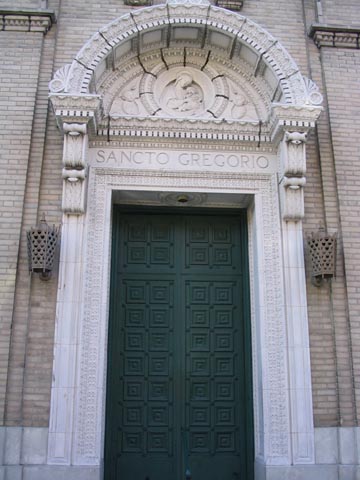 Door, St. Gregory's Church, 224 Brooklyn Avenue at St. John's Place, Crown Heights, Brooklyn