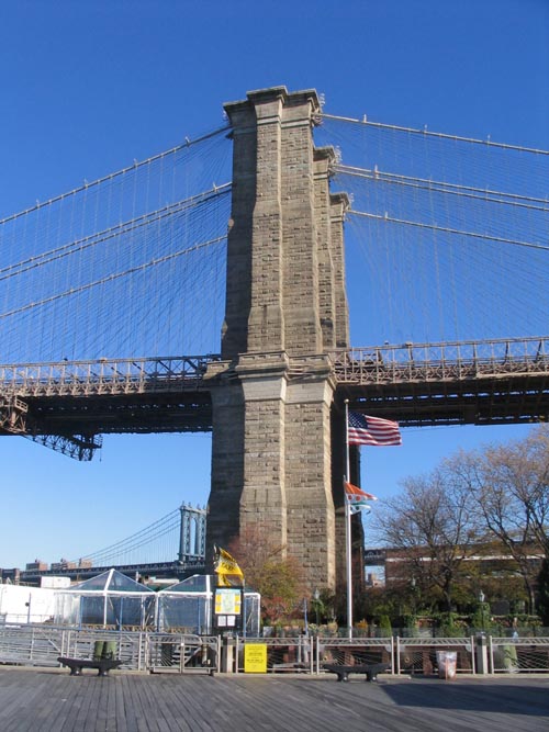 Brooklyn Bridge Tower, Fulton Ferry Landing, Brooklyn