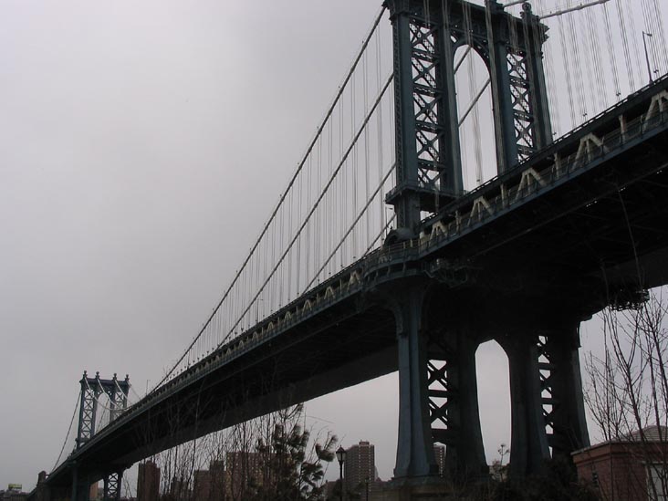 Manhattan Bridge from Fulton Ferry, Brooklyn, February 21, 2004