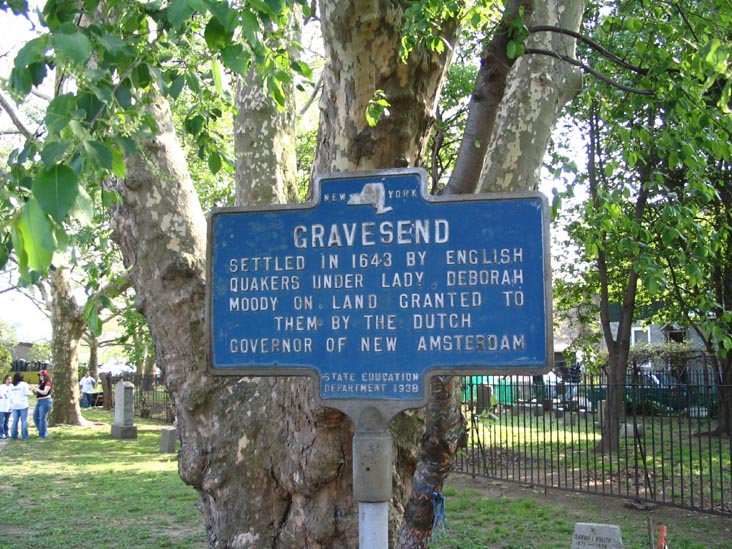WPA-era Historical Sign, Gravesend Cemetery