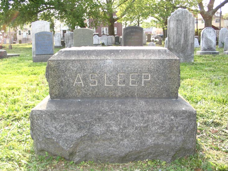 "Asleep," Gravesend Cemetery, Brooklyn