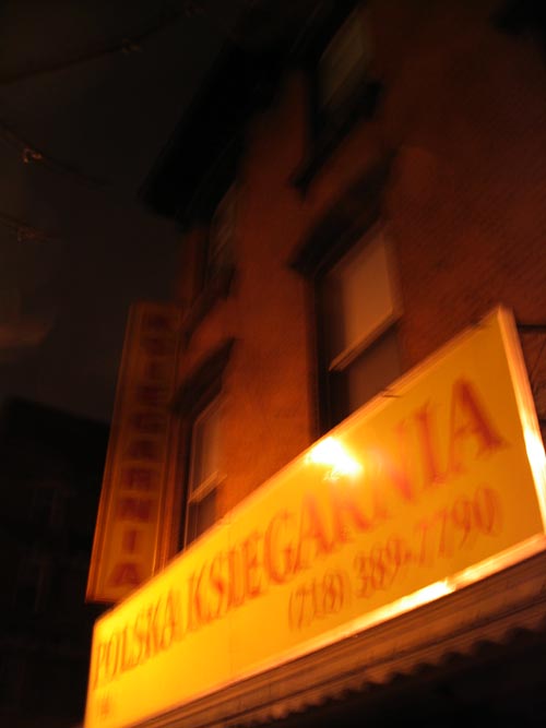Ksiegarnia, Manhattan Avenue and Java Street, SE Corner, Greenpoint, Brooklyn, March 27, 2004