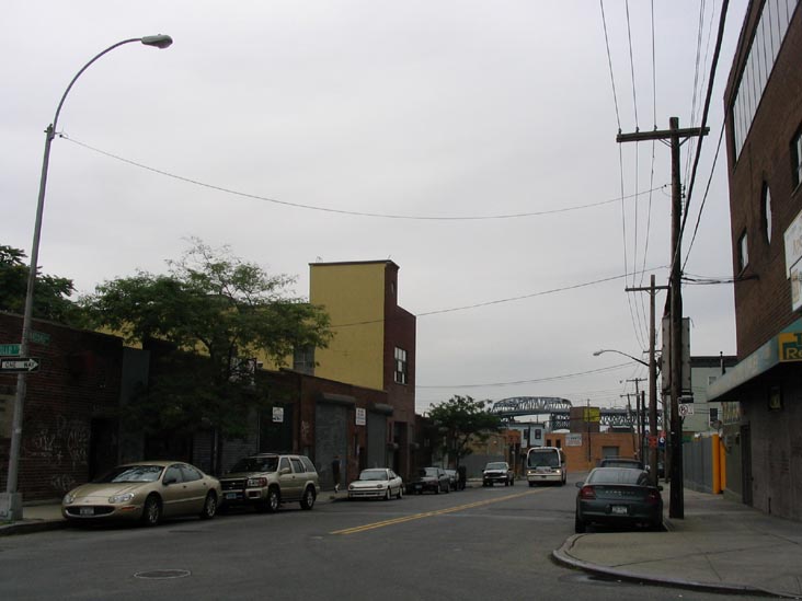 Intersection of Nassau Avenue and Apollo Street, Looking East Toward Kosciuszko Bridge, Greenpoint, Brooklyn, July 24, 2004