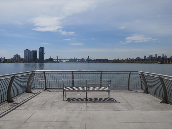 View Toward Williamsburg Bridge From Recreational Pier, Transmitter Park, Greenpoint, Brooklyn, May 12, 2014