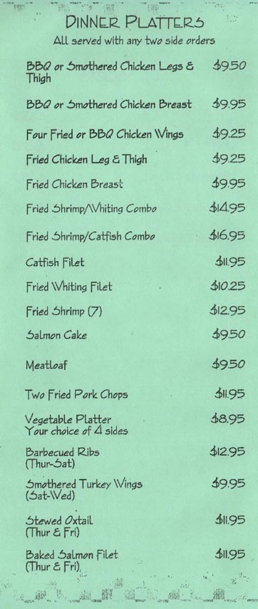 Ruthie's Dinner Platters