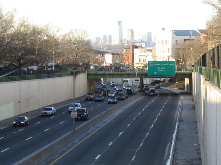 Prospect Expressway Looking West from Seventh Avenue, Park Slope, Brooklyn, February 28, 2004