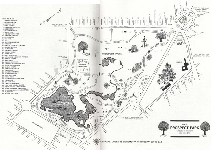 Prospect Park Map, 1914 Parks Department Annual Report