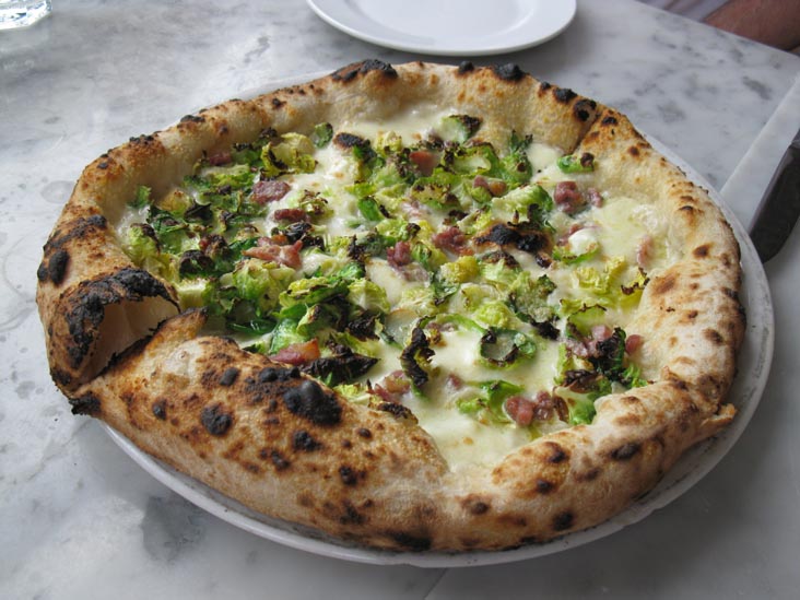 Brussels Sprouts Pizza, Motorino Pizza, 319 Graham Avenue, Williamsburg, Brooklyn