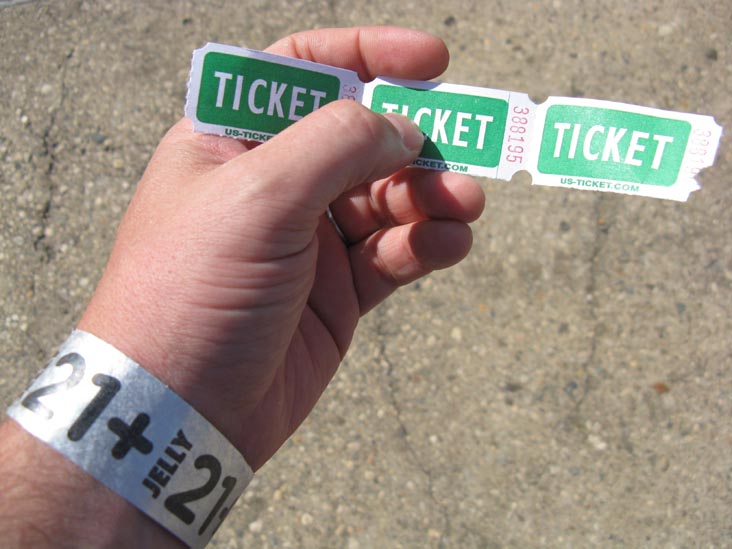 Beer Tickets, Jelly Pool Party, East River State Park, Williamsburg, Brooklyn, July 12, 2009