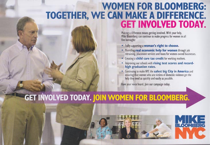 Bloomberg For Mayor 2009 Join Women For Mike Bloomberg Campaign Literature