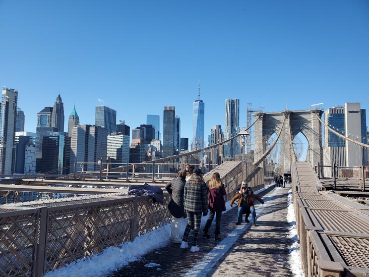 Brooklyn Bridge Promenade, New York City, January 30, 2022