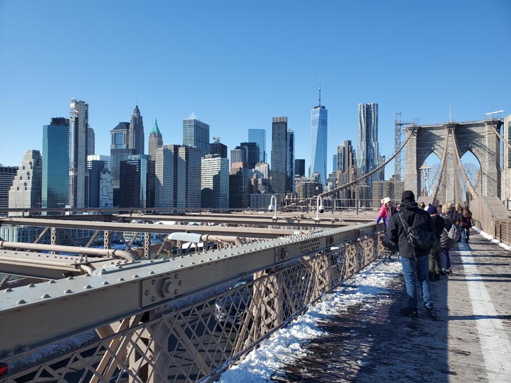 Brooklyn Bridge Promenade, New York City, January 30, 2022