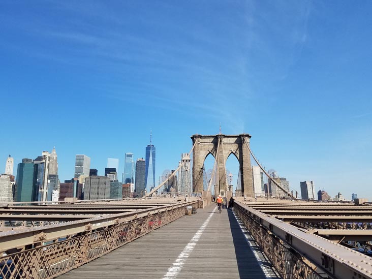 Brooklyn Bridge Promenade, New York City, May 14, 2020, 9:11 a.m.