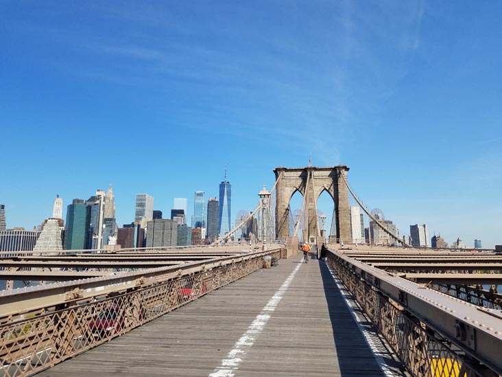 Brooklyn Bridge Promenade, New York City, May 14, 2020, 9:11 a.m.