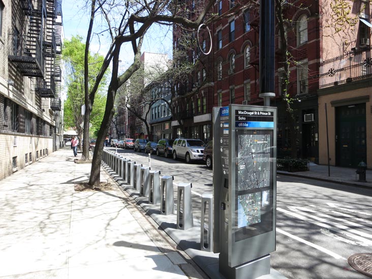 Citi Bike Racks, MacDougal Street and Prince Street, SoHo, Manhattan, April 30, 2013